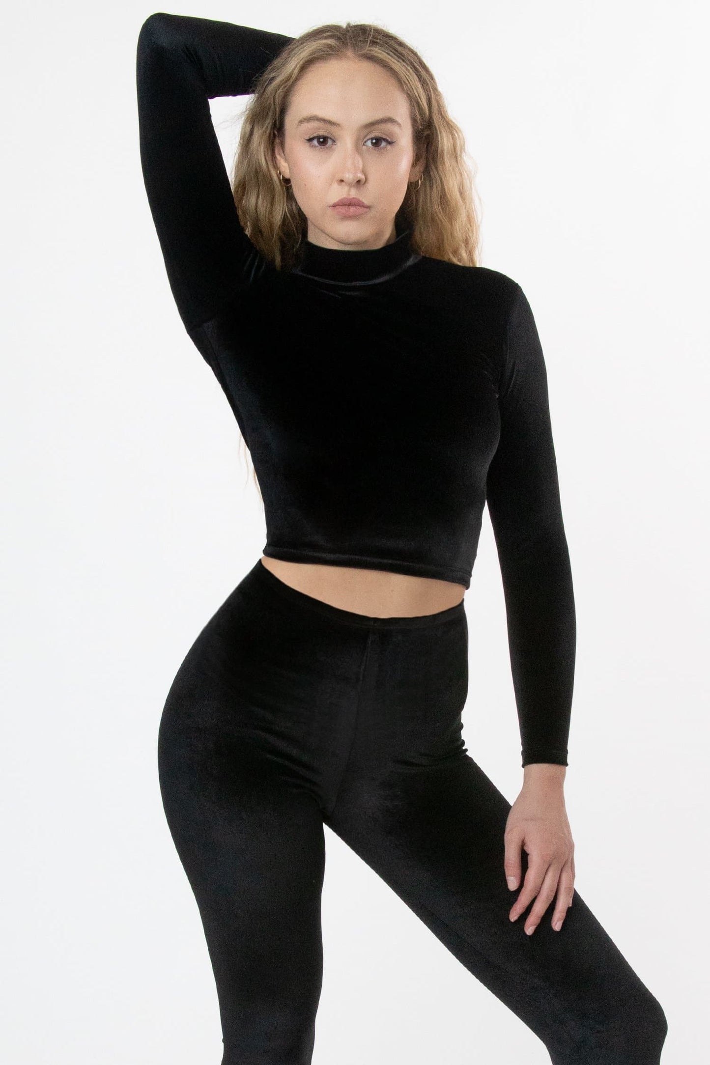 VVT286 - Velvet Fitted Mid-Length Mockneck Top