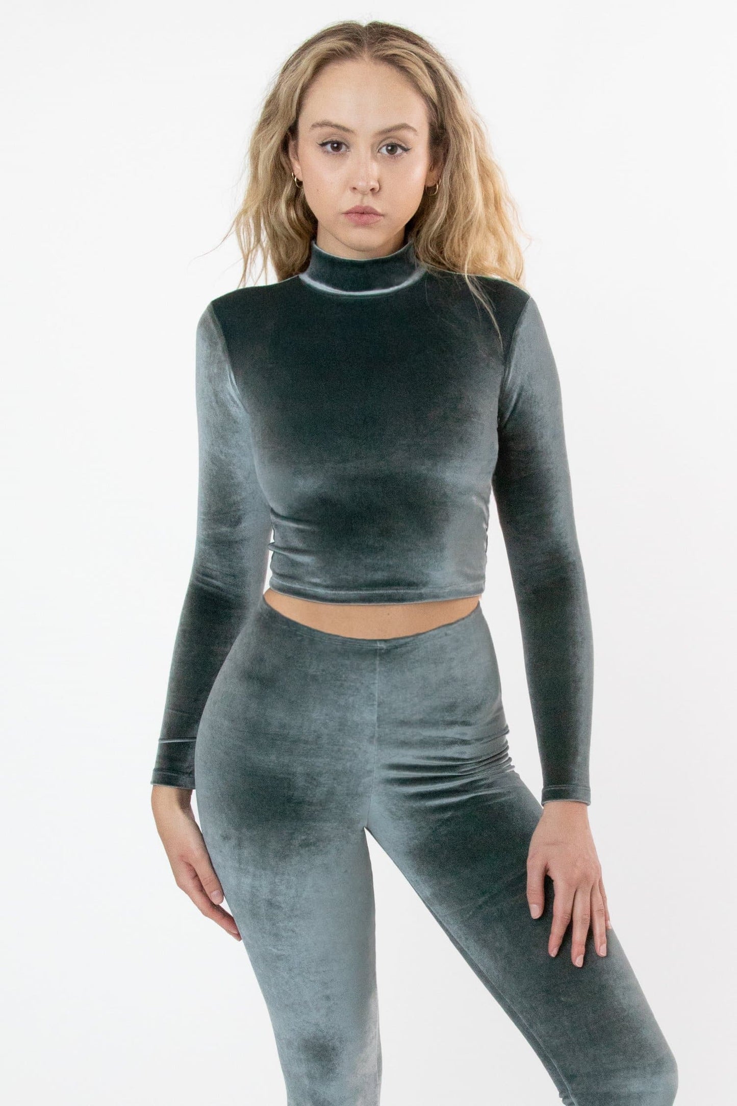 VVT286 - Velvet Fitted Mid-Length Mockneck Top