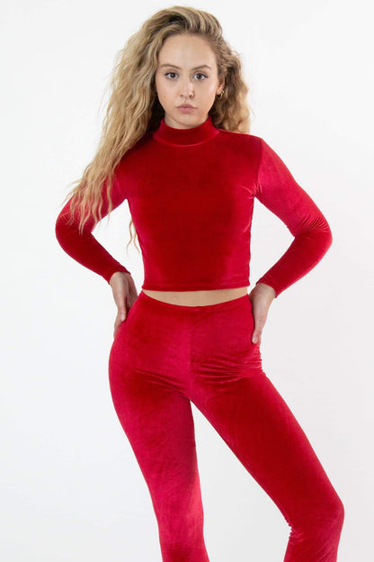 VVT286 - Velvet Fitted Mid-Length Mockneck Top