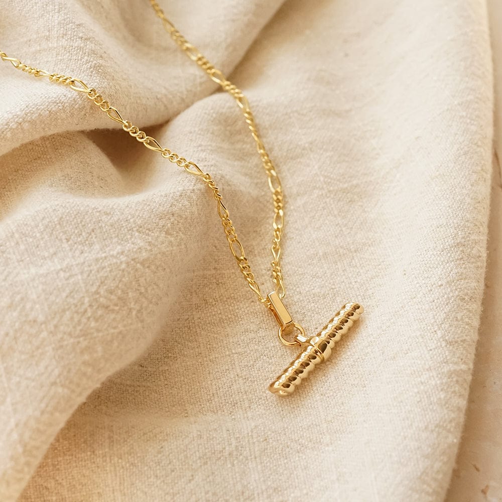 Rope T Bar Necklace 18ct Gold Plate
