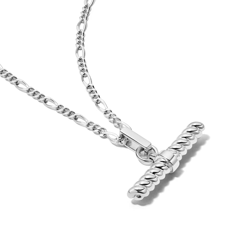 Rope T Bar Necklace Sterling Silver