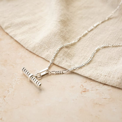Rope T Bar Necklace Sterling Silver