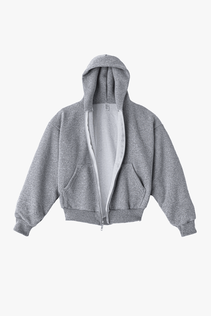 TRF10 - 12 oz. Tri-Blend Gabardine Fleece Waist Length Pull Zip Hoodie