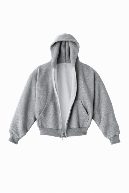 TRF10 - 12 oz. Tri-Blend Gabardine Fleece Waist Length Pull Zip Hoodie