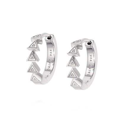 Triangle Huggie Hoop Earrings Sterling Silver