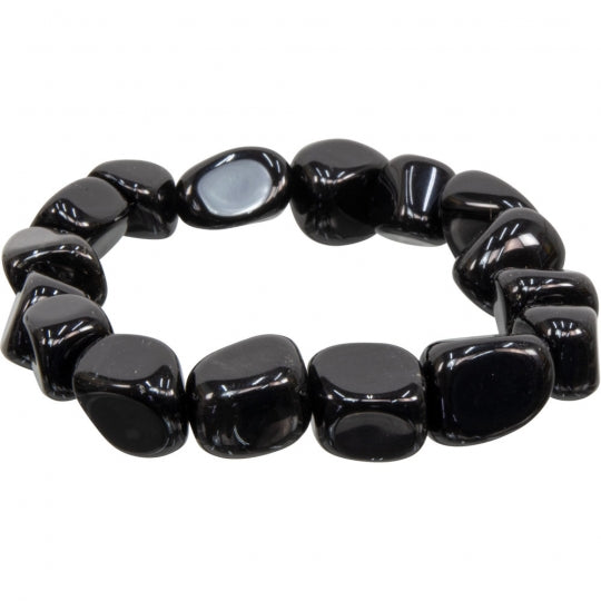 Tumbled Black Obsidian Bracelet