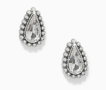 Twinkle Luxe Teardrop Earrings Post Silver
