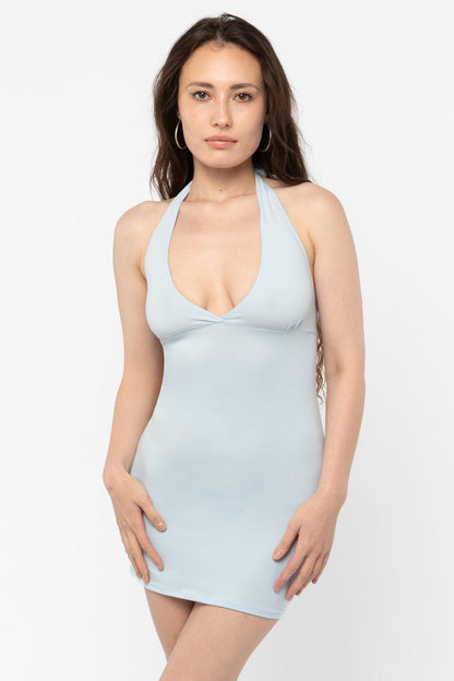 8372 - Cotton Spandex Halter Mini Dress