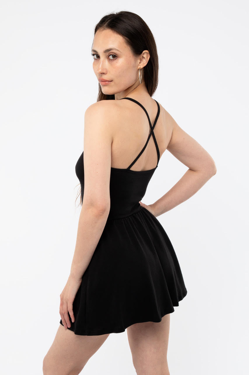 43206X - Baby Rib Cross Back Mini Dress