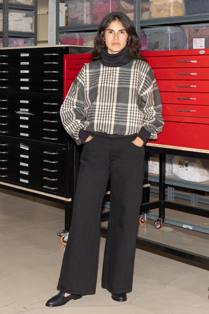 RCF01 - Flannel Turtleneck Sweater with Heavy Cotton Rib