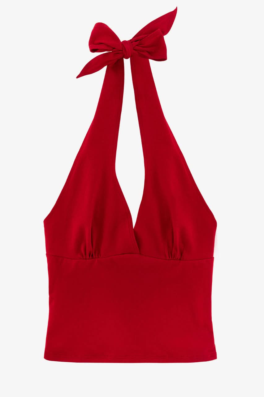 8375 - Cotton Spandex Halter Top