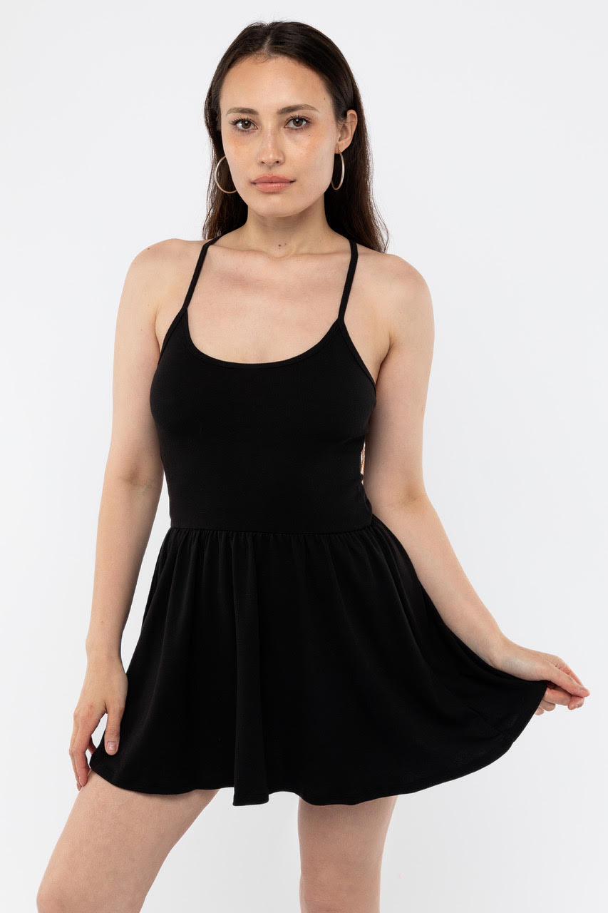43206X - Baby Rib Cross Back Mini Dress