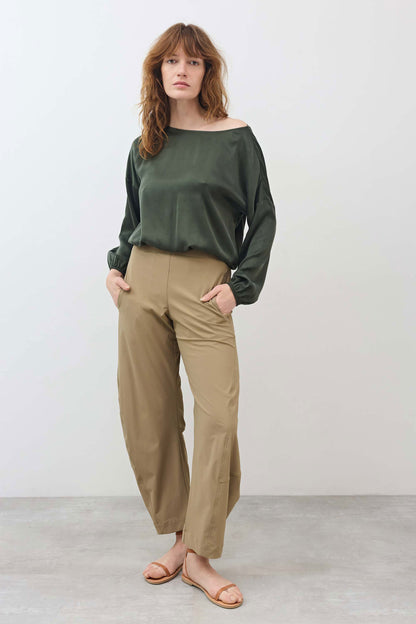 Washable Silk Cinched Hem Blouse