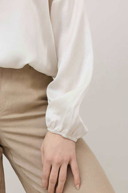 Washable Silk Cinched Hem Blouse