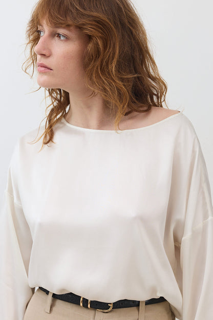 Washable Silk Cinched Hem Blouse