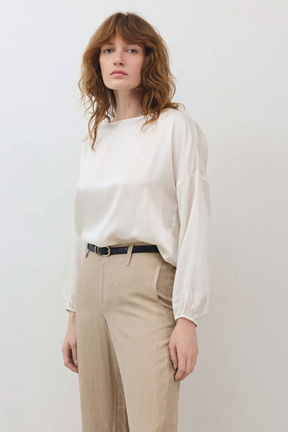 Washable Silk Cinched Hem Blouse