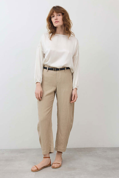 Washable Silk Cinched Hem Blouse