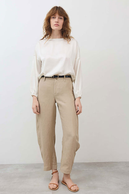 Washable Silk Cinched Hem Blouse