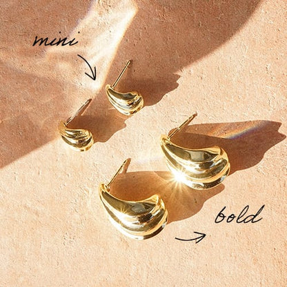 Wave Stud Earrings 18ct Gold Plate