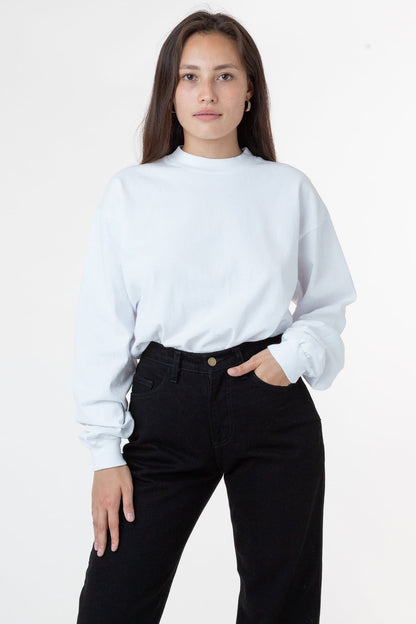 1406GD Unisex - Long Sleeve Garment Dye Mockneck T-Shirt