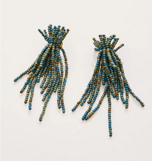 Willow Tassel Earrings Blue