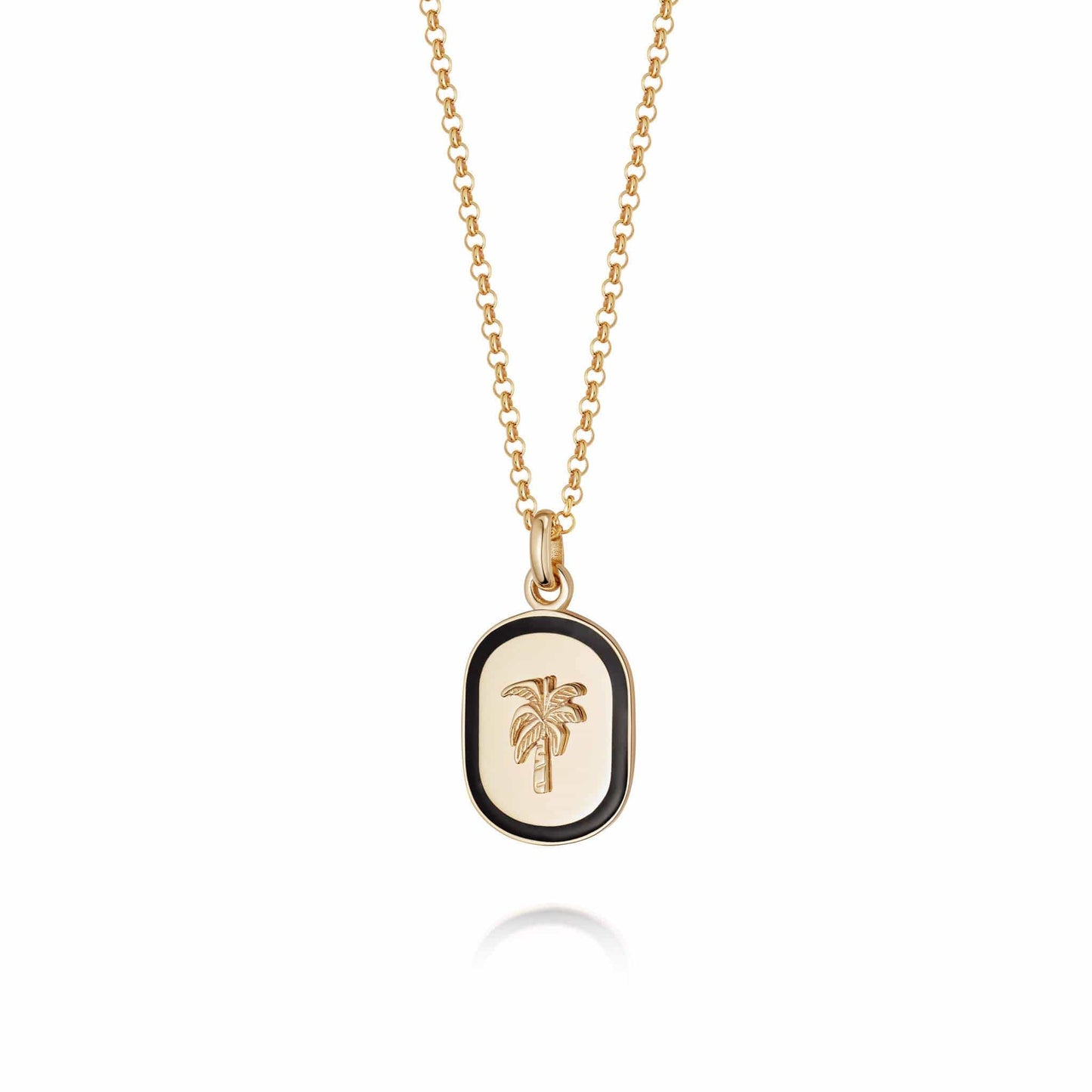 Palm Enamel Necklace 18ct Gold Plate