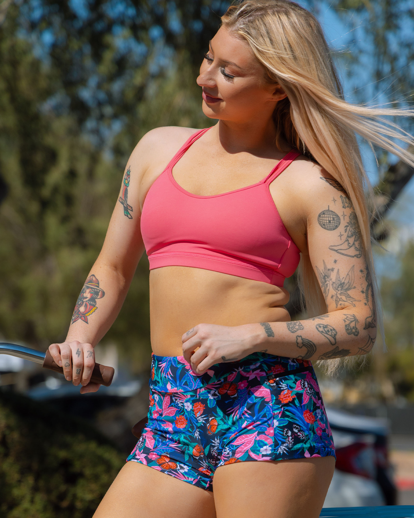 Women's Switchback Sports Bra - Pink & Orange