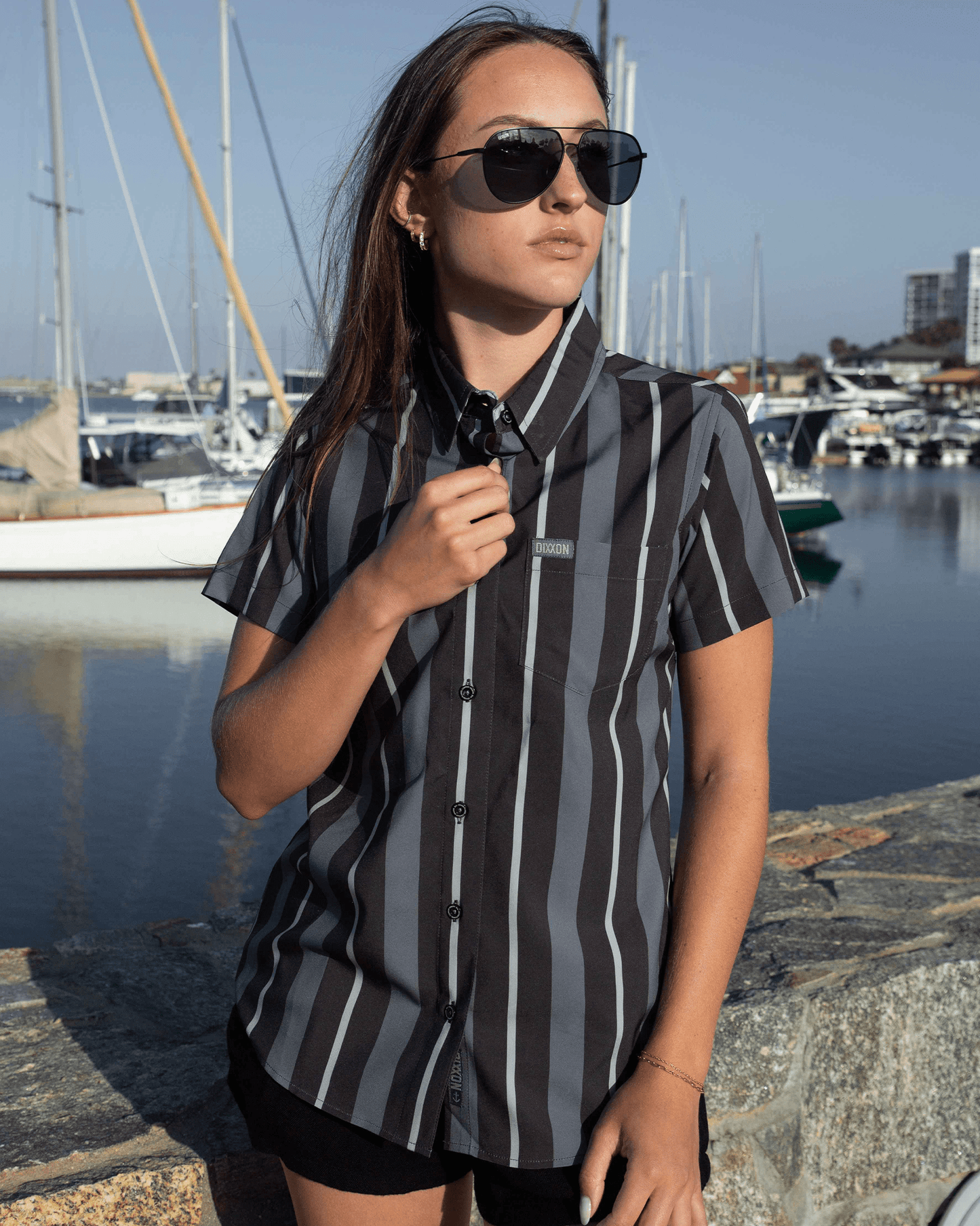 Women's The Marina Party Shirt - Gray & Black