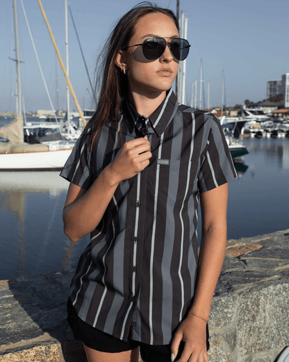 Women's The Marina Party Shirt - Gray & Black