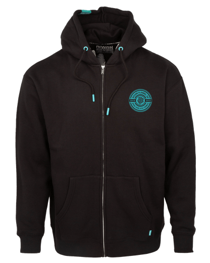 Women's Tiffany Work Hard Badge Zip Up Hoodie - Black