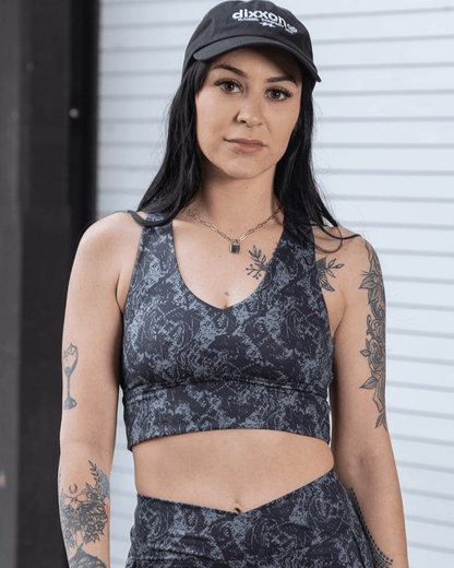 Women's Untamed Sports Bra - Gray Snakeskin