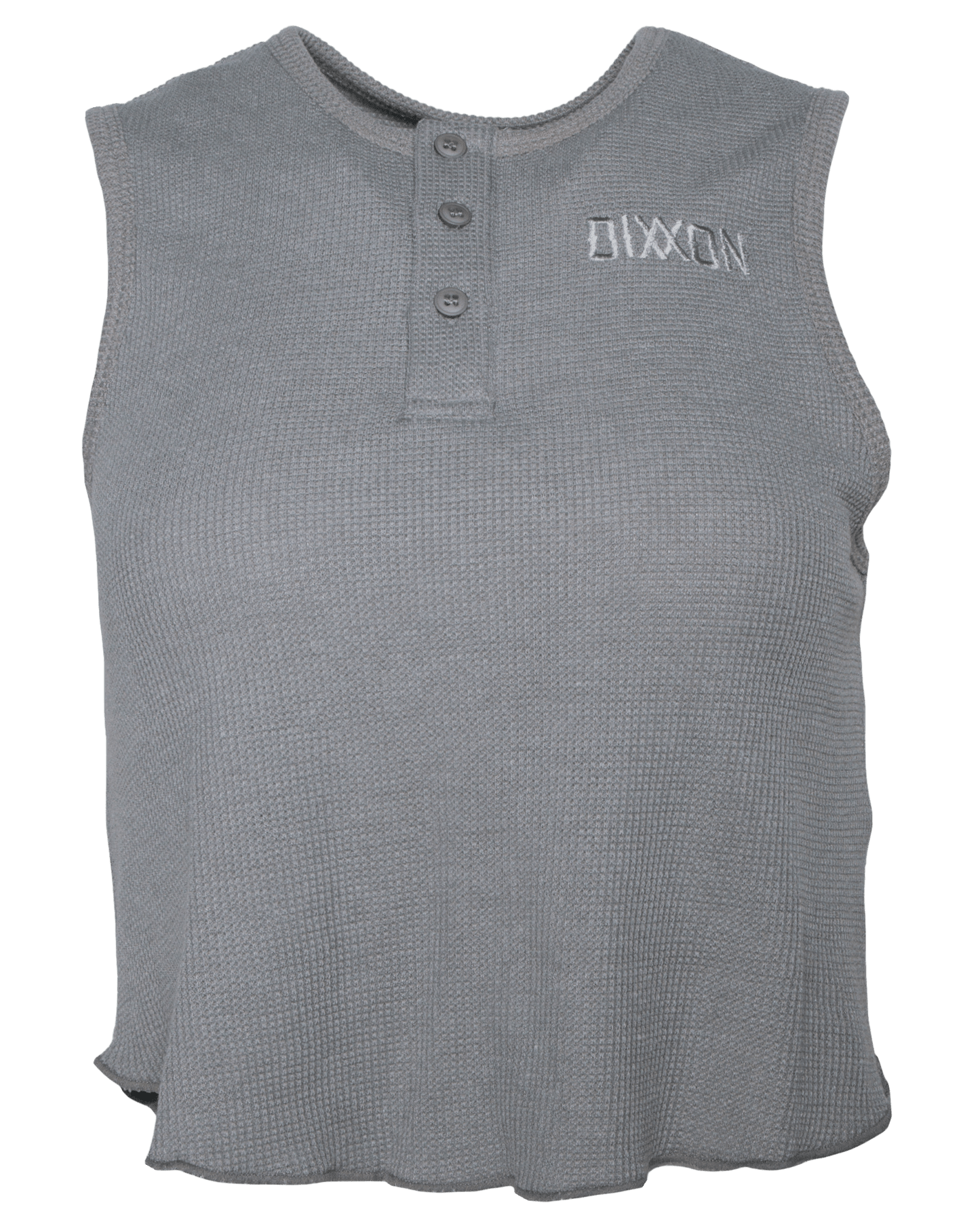 Women's Waffle Knit Crop Tank - Light Gray