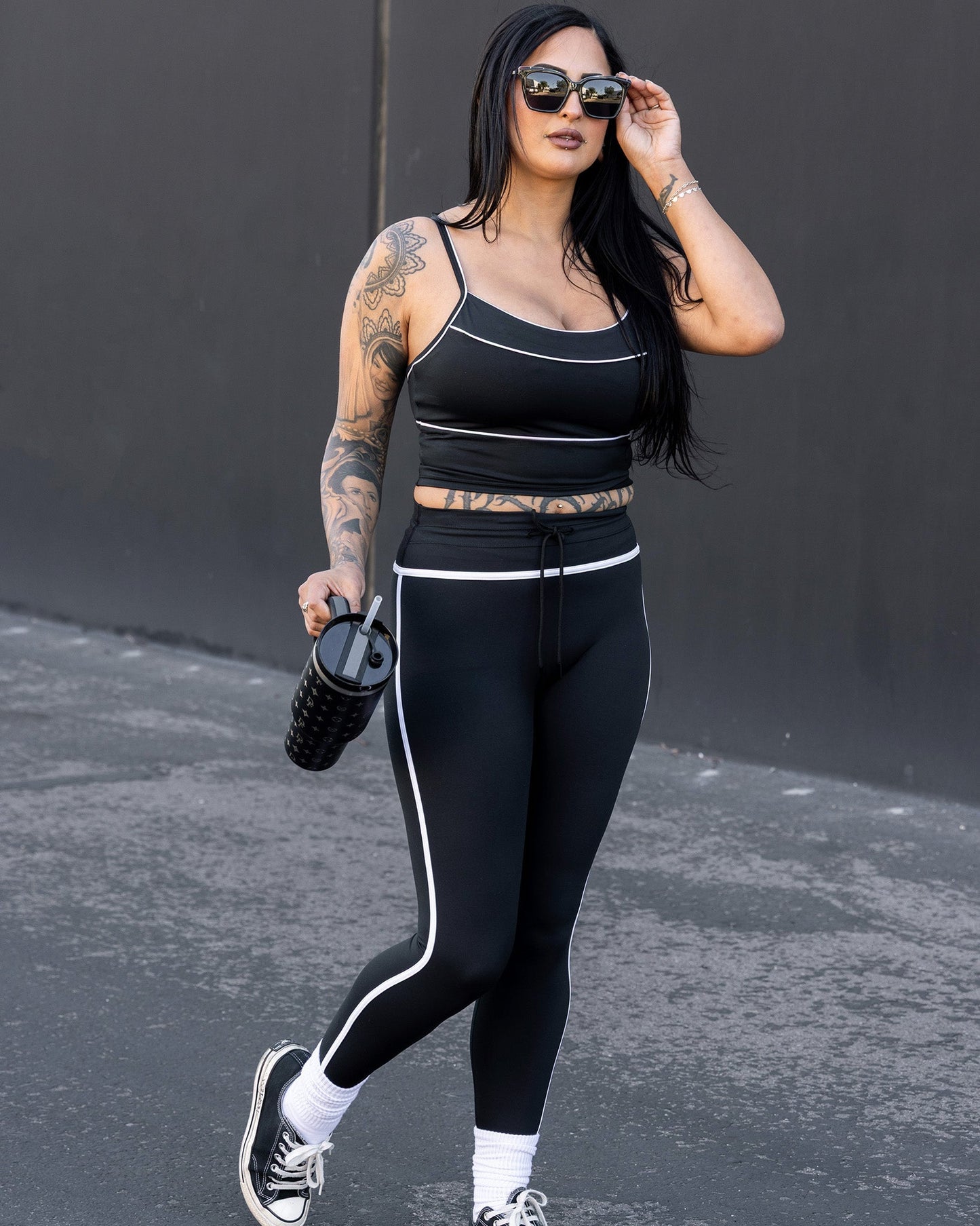 Women's Weekender Crop Top - Black & White
