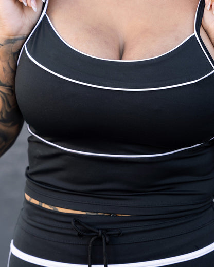Women's Weekender Crop Top - Black & White