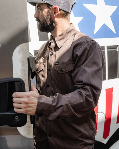 WorkForce Long Sleeve Work Shirt - Brown & Black