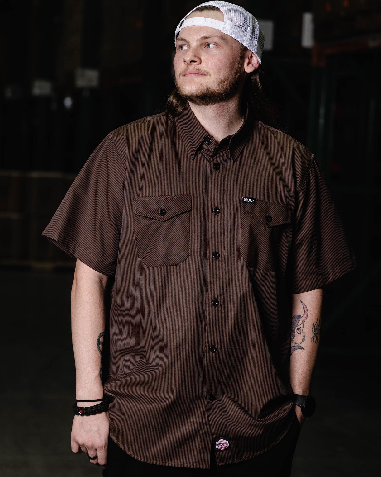 WorkForce Short Sleeve Work Shirt - Brown & Black