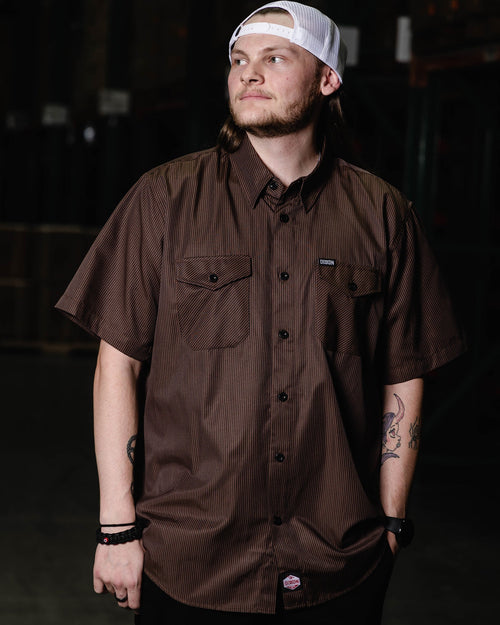 WorkForce Short Sleeve Work Shirt - Brown & Black