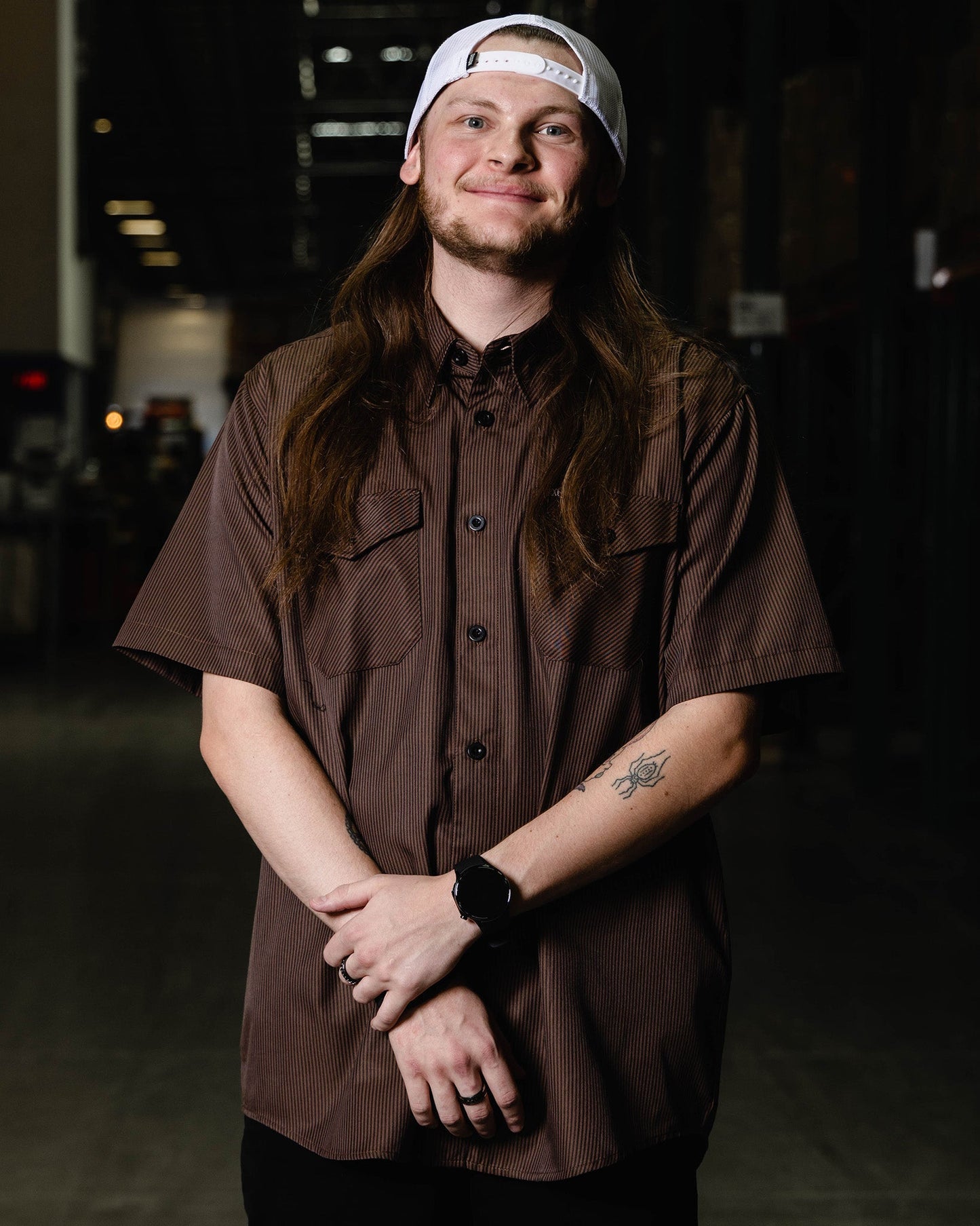 WorkForce Short Sleeve Work Shirt - Brown & Black