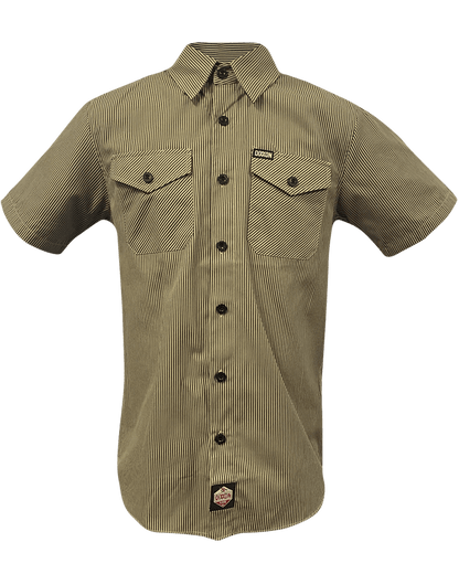 WorkForce Short Sleeve Work Shirt - Khaki & Black