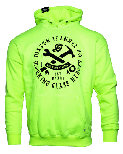 Working Class Heroes Hi-Vis Pullover Hoodie - Yellow