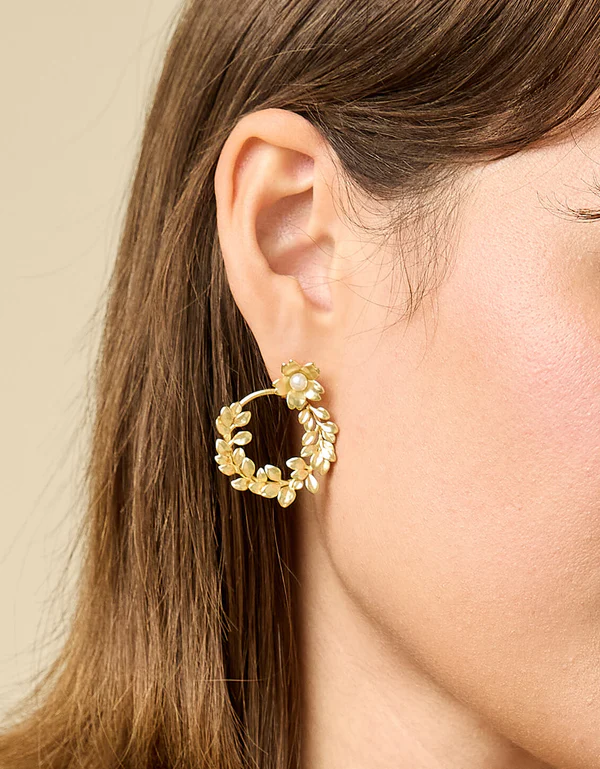 Wreath Earrings Pearl